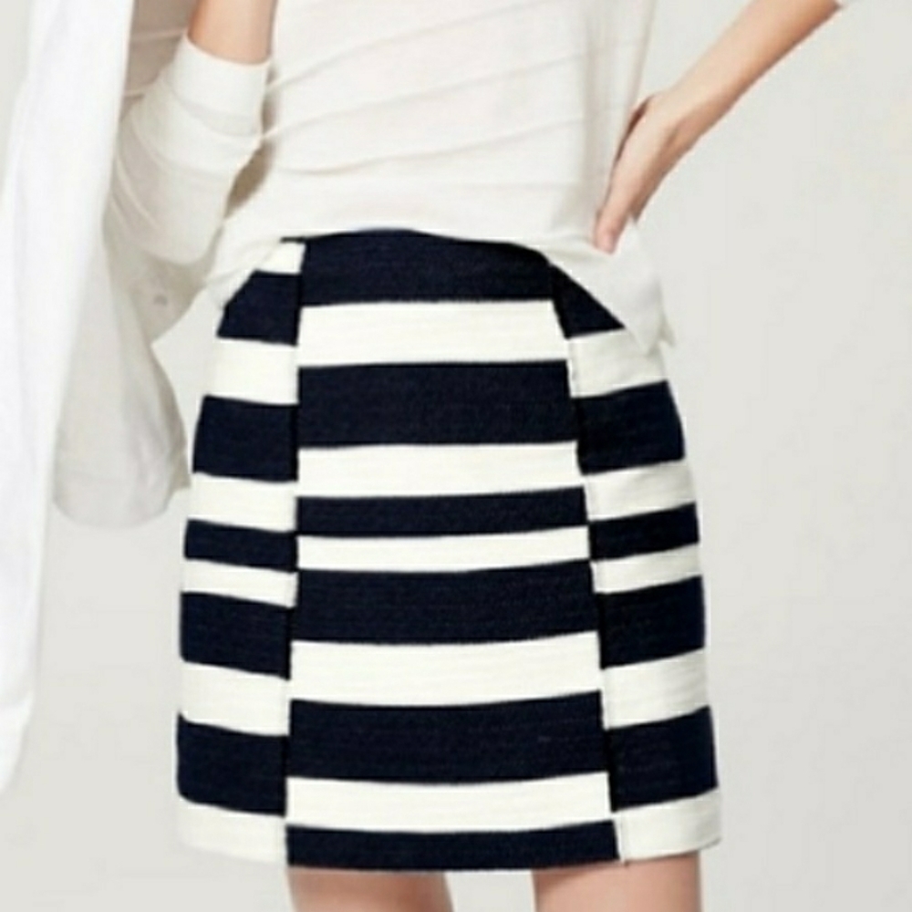Ann Taylor Loft Nautical Stripe Skirt - Picture 1 of 8